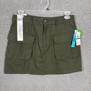 Tinseltown Junior's Olive Green Utility Mini Skirt With Pockets Size Large NWT's